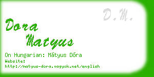 dora matyus business card